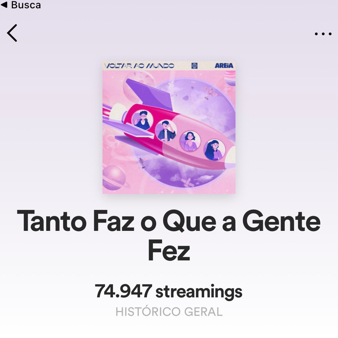 areiaav's tweet photo. Simplesmente 3 anos do maior hit do Areia AV, "Tanto Faz O Que A Gente Fez"! Essa música foi o último single do nosso EP "Voltar Ao Mundo" e é a mais ouvida do Areia. 🚀 https://t.co/P5huPE71iG