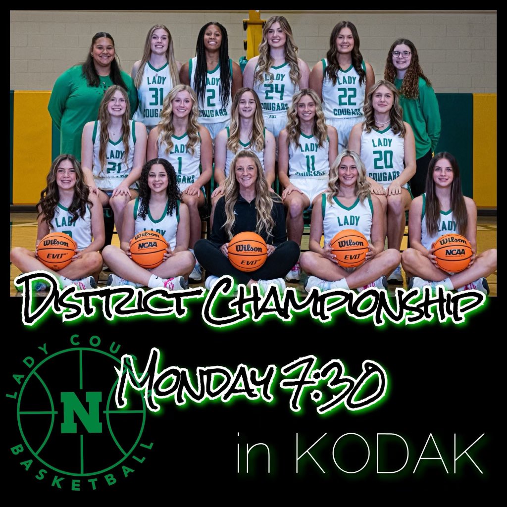 NA_Lady_Cougars's tweet photo. Come on Kodak…we NEED you tomorrow! Come out and support the Lady Cougars at 7:30 as we take on Cocke County for a DISTRICT CHAMPIONSHIP 
💚🏀🏆🪜✂️💚

🕢 7:30
📍Northview Academy https://t.co/tV2UDRqkQH