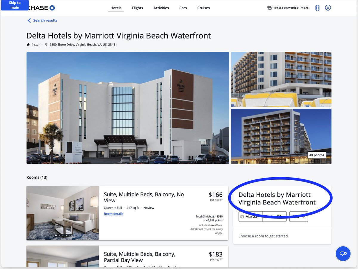 OneMore469's tweet photo. @ChaseSupport, what gives? I'm trying to book a hotel in VA Beach, but I can't trust your reviews! https://t.co/dwdEm9Qisp
