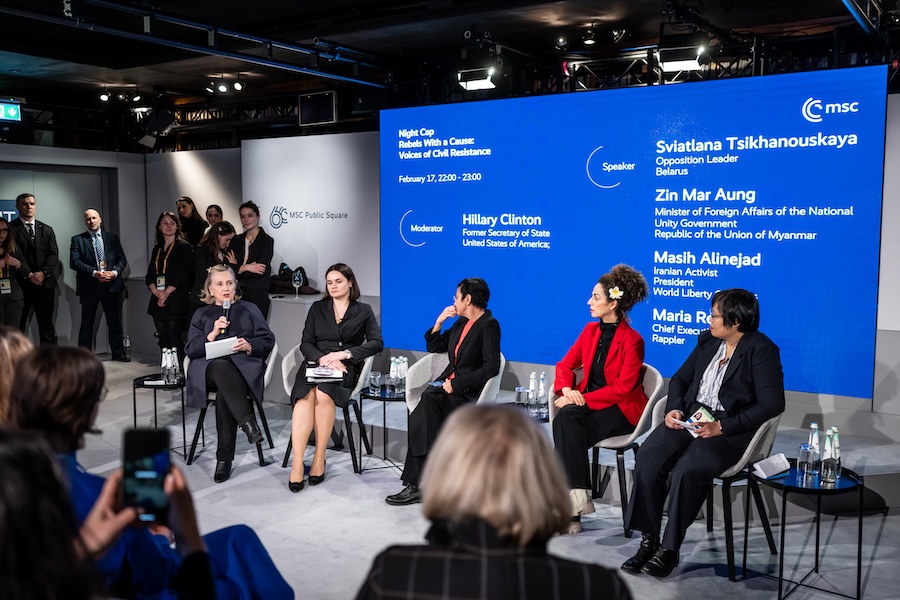 I'm leaving Munich today with a lot of great memories from <a href="/MunSecConf/">Munich Security Conference</a>, feeling energized about the global battle for democracy. 

We've got to make the stakes clear to voters around the world: Democracy can be messy and frustrating, but it's endlessly preferable to the