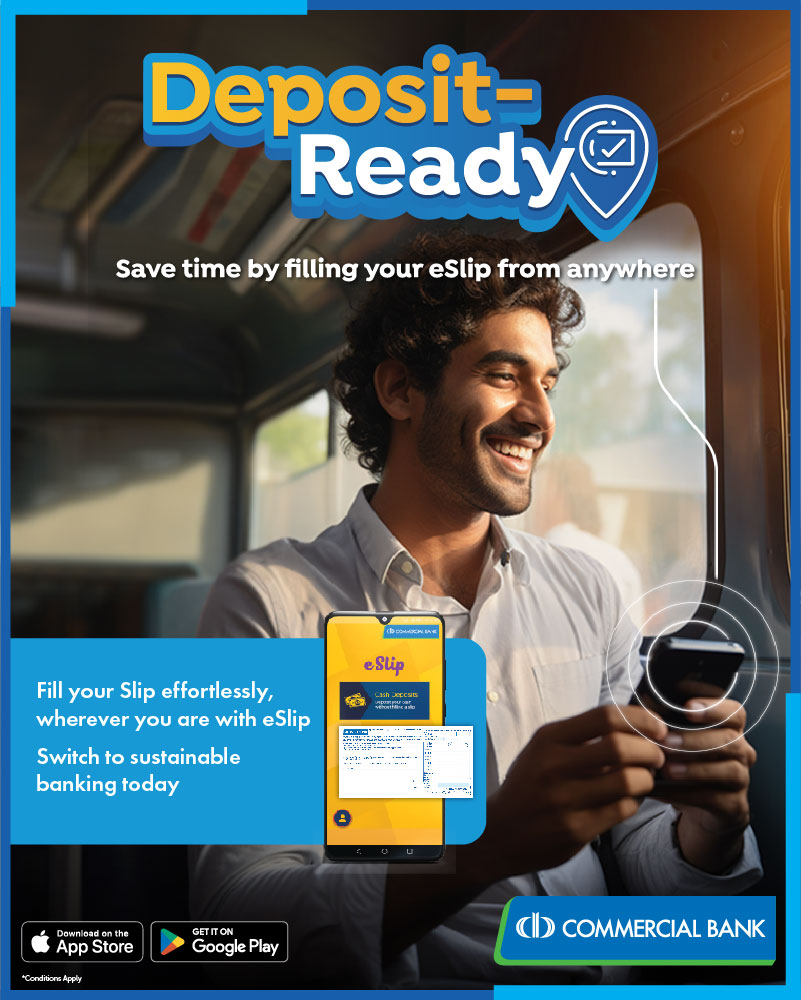 ComBank_LK's tweet photo. Deposit funds into your savings accounts with unprecedented speed. Fill your eSlip from anywhere, breeze into any Commercial Bank branch, and effortlessly complete your deposit.
Download the App - https://t.co/hPYXL2P4Bk
#ComBank #eslip #PaperlessBanking https://t.co/r5qmuPNzWY