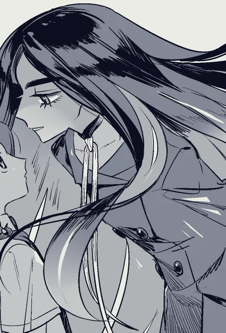@note 進捗   まだオモダカさんばっかり描いてる    後編固執sgとほぼ丸被りのセリフなことに気づいて気になってしょうがないけどそのために言い回しを変えるのが癪(?)で悩んでいる 