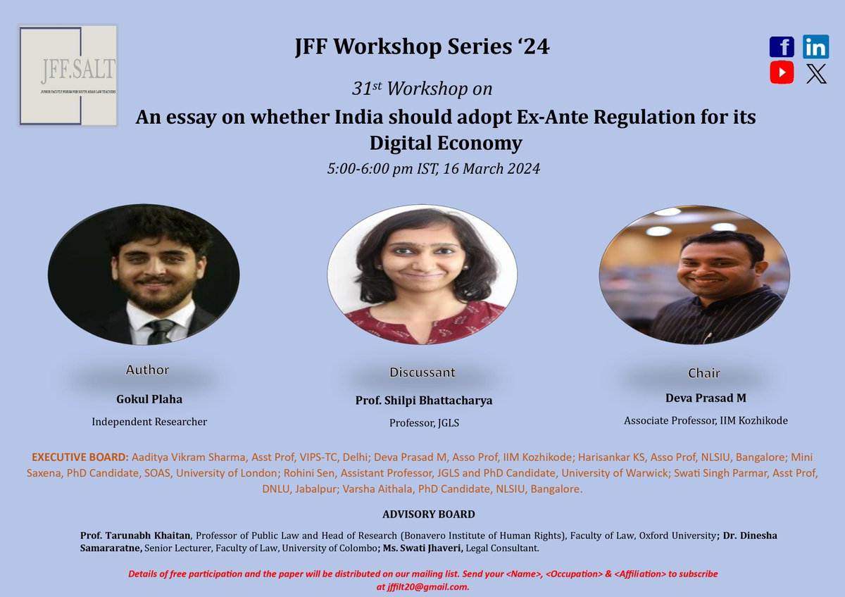 Junior Faculty Forum for South Asian Law Teachers tweet media