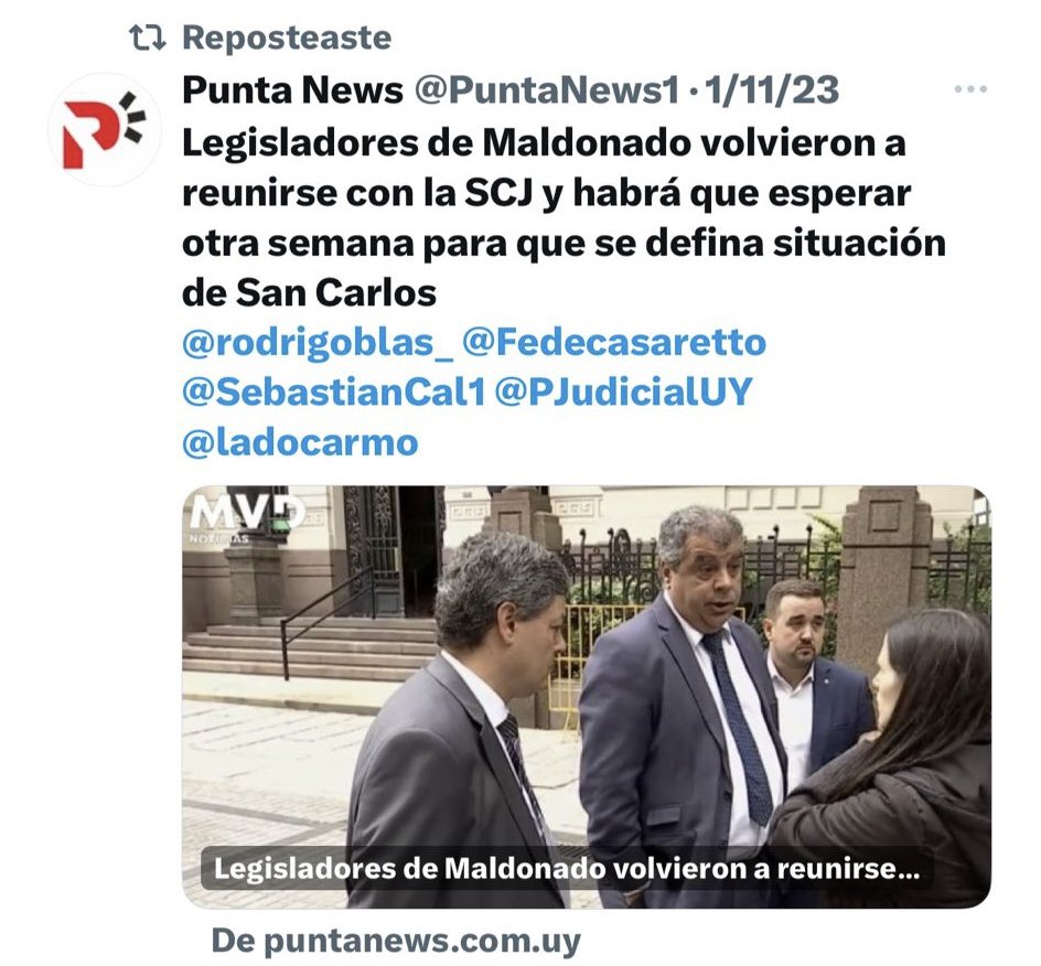 Entre todos logramos revertir una medida desacertada. Mañana vuelven a funcionar los Juzgados Letrados en San Carlos 💪🏼 JUNTOS SOMOS MÁS

<a href="/sumar_uy/">SUMAR</a> @fedecasaretto @sebastiancal1 <a href="/echeverriadiego/">Diego Echeverría</a> <a href="/CardosoGerman/">Germán Cardoso</a> <a href="/PNACIONAL/">Partido Nacional</a>