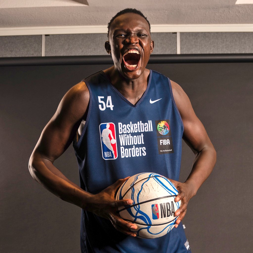 DraftExpress's tweet photo. Khaman Maluach measurements from Basketball Without Borders Global Camp

7'2 in shoes
7'4 1/2 wingspan
250 pounds
9'8 standing reach https://t.co/Up8sUs6JDS