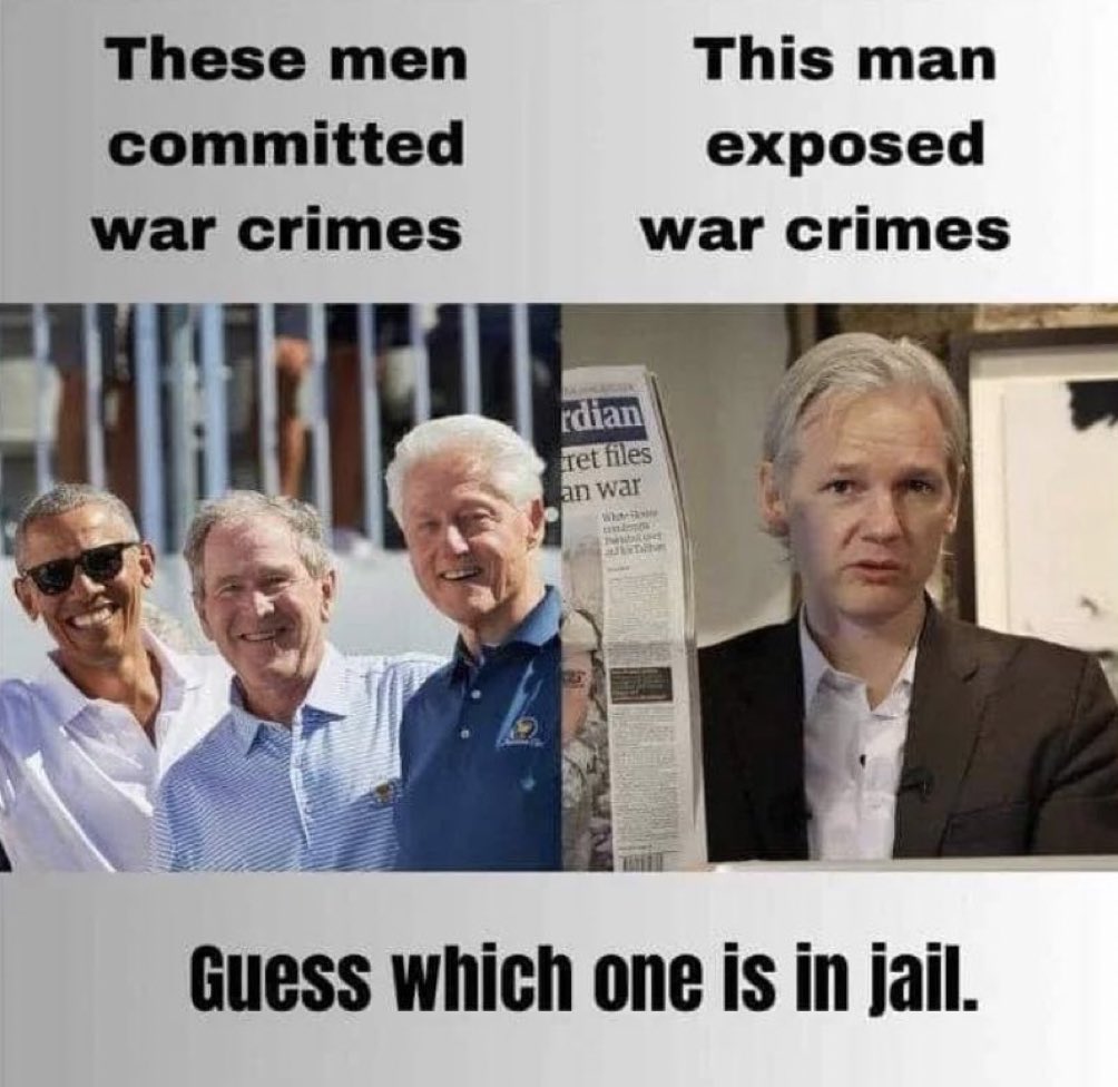 Journalism is not a Crime, provided you don't challenge the Mainstream narrative - If you say something different it's called Disinformation.

#FreeJulianAssange #DayX
#JohrnalismIsNotACrime #FreeAssangeNOW