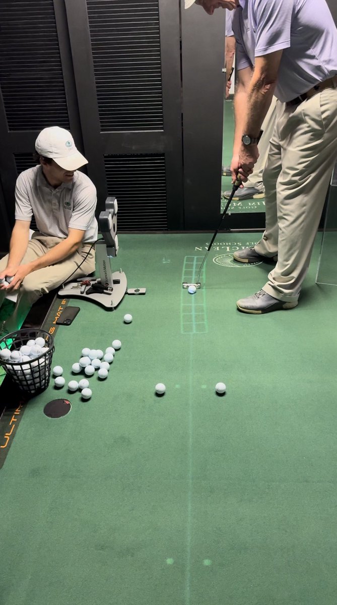 Teaching on the WellPutt Platform. The perfect formula is the indoor and outdoor teaching combination. Our students love it and they improve. My assistant, Shawn, watches. ⁦@wellputt⁩ ⁦@BiltmoreHotel⁩ ⁦@JonTMcLean⁩ #1golfschool