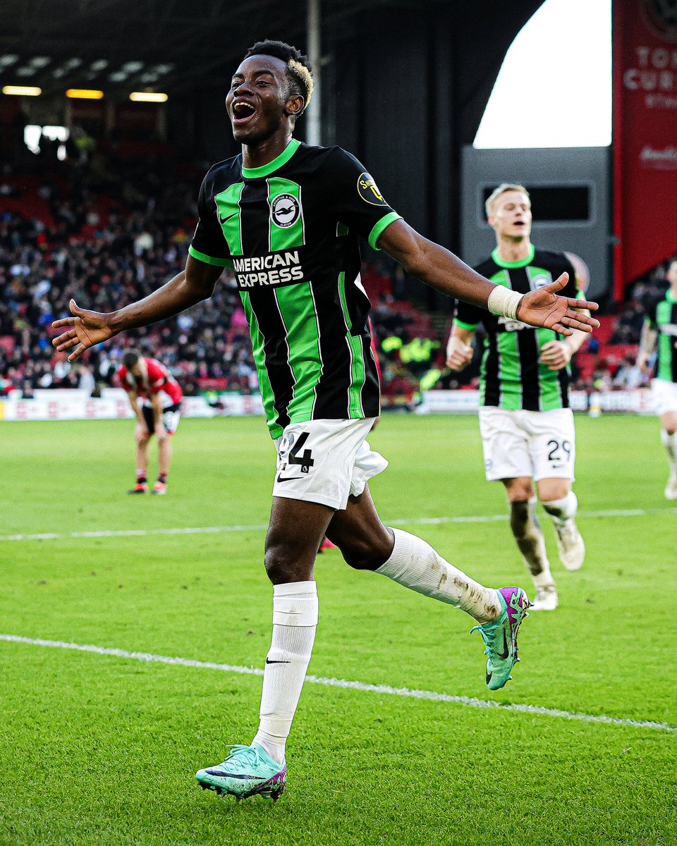 brfootball's tweet photo. AFCON winner Simon Adingra returns to score twice on his first game back for Brighton ✨ https://t.co/0sLFe1eKWj
