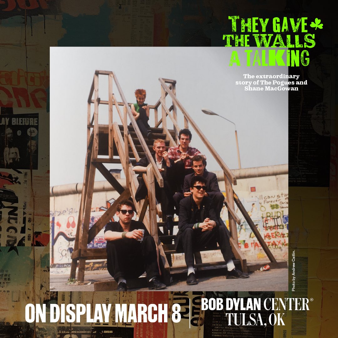 Opening at the @bobdylancenter in Tulsa, Oklahoma, on March 8: the U.S. debut of ‘They Gave The Walls A Talking: The Extraordinary Story of The Pogues and Shane MacGowan’ ☘️❤️ Learn more at: bobdylancenter.com/visit/exhibits…