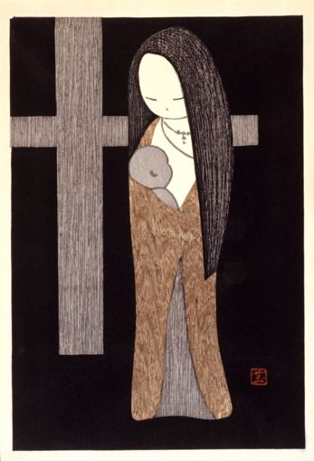carmelitequotes's tweet photo. Kaoru Kawano
Virgin &amp; Cross, 
late 1950s, Color Woodblock Print
Indianapolis Museum of Art at Newfields

#artlovers #Virgenmaria
@DavidHarris707 @RosaryMum https://t.co/w6nzr0bg5N
