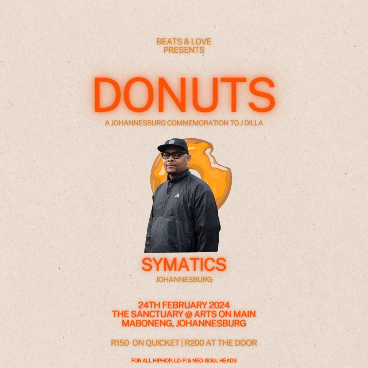 Symatics, is a Johannesburg-based artist, DJ and one half of Weheartbeat, he’s shared stages with some of the biggest music makers around the globe including Masego, Mndsgn, K’naan, Soulection and Freddie Joachim, to name a few.  Check Him Out Live At DONUTS on the 24/02/24.