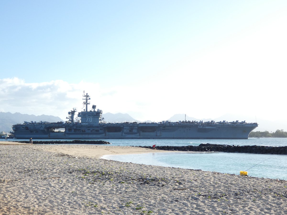 USS Carl Vinson (CVN 70) Nimitz-class aircraft carrier leaving  Pearl Harbor, Hawaii - February 18, 2024 #usscarlvinson #cvn70