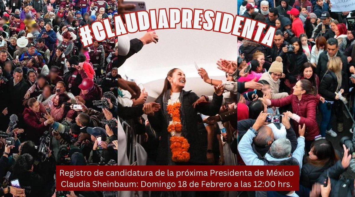 JorgeRoman_20's tweet photo. Este domingo a las 12 hrs es el registro de la Dra. Claudia Sheinbaum rumbo a la Presidencia de México 👏 #ClaudiaPresidenta https://t.co/UB46Br1ZxH