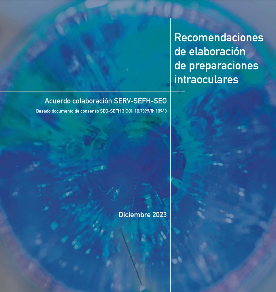 👁️✨ ¡Atención! Las inyecciones intraoculares son procedimientos oftalmológicos comunes. Presentamos el "Documento de Consenso SERV-SEFH-SEO sobre Recomendaciones de Elaboración de Preparaciones Intraoculares". 

Link ⬇️