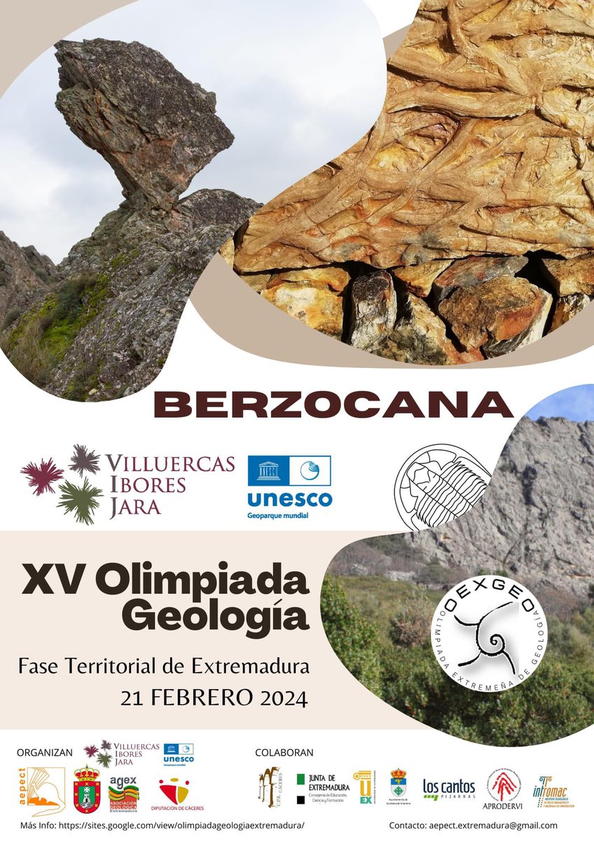 XV Olimpiada de Geología,Fase Territorial de Extremadura 
21 de Febrero de 2024 #Berzocana #geoparquevilluercasiboresjara