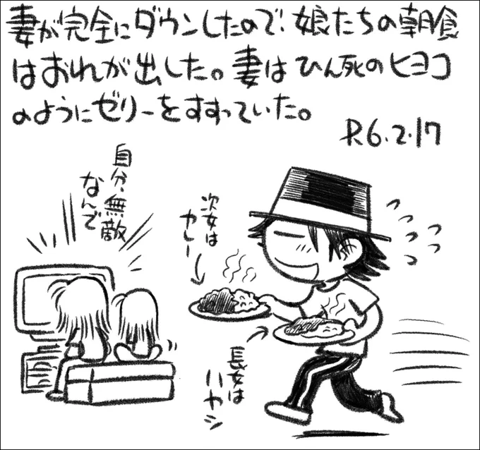 【絵日記0217】アユと二人暮らしの頃を思い出しますね… 