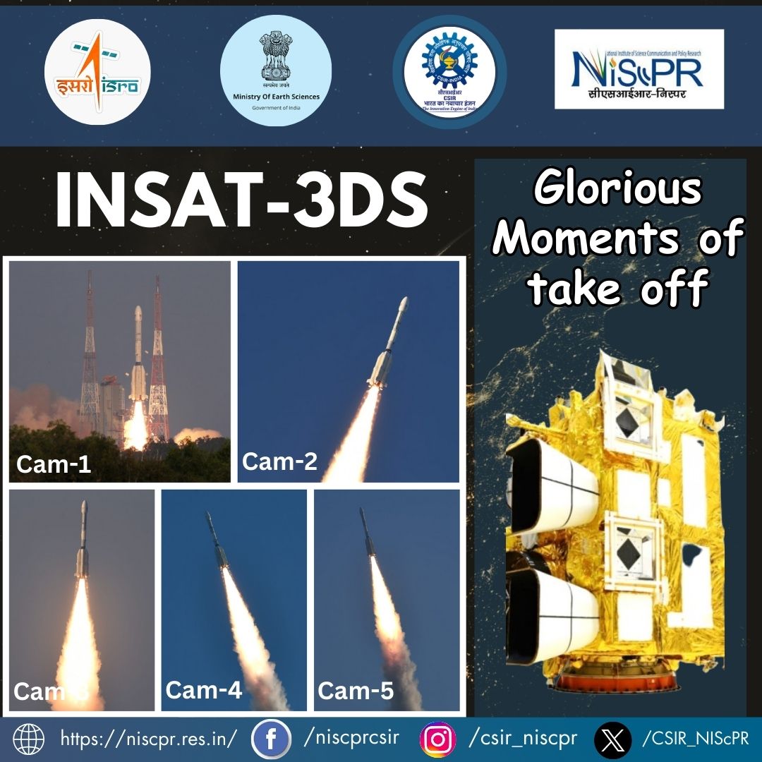 Glorious Moments of take off #INSAT3DS @DrJitendraSingh @KirenRijiju @moesgoi @isro @CSIR_IND @DrNKalaiselvi @Ranjana_23 @SMCC_NIScPR @PIB_India