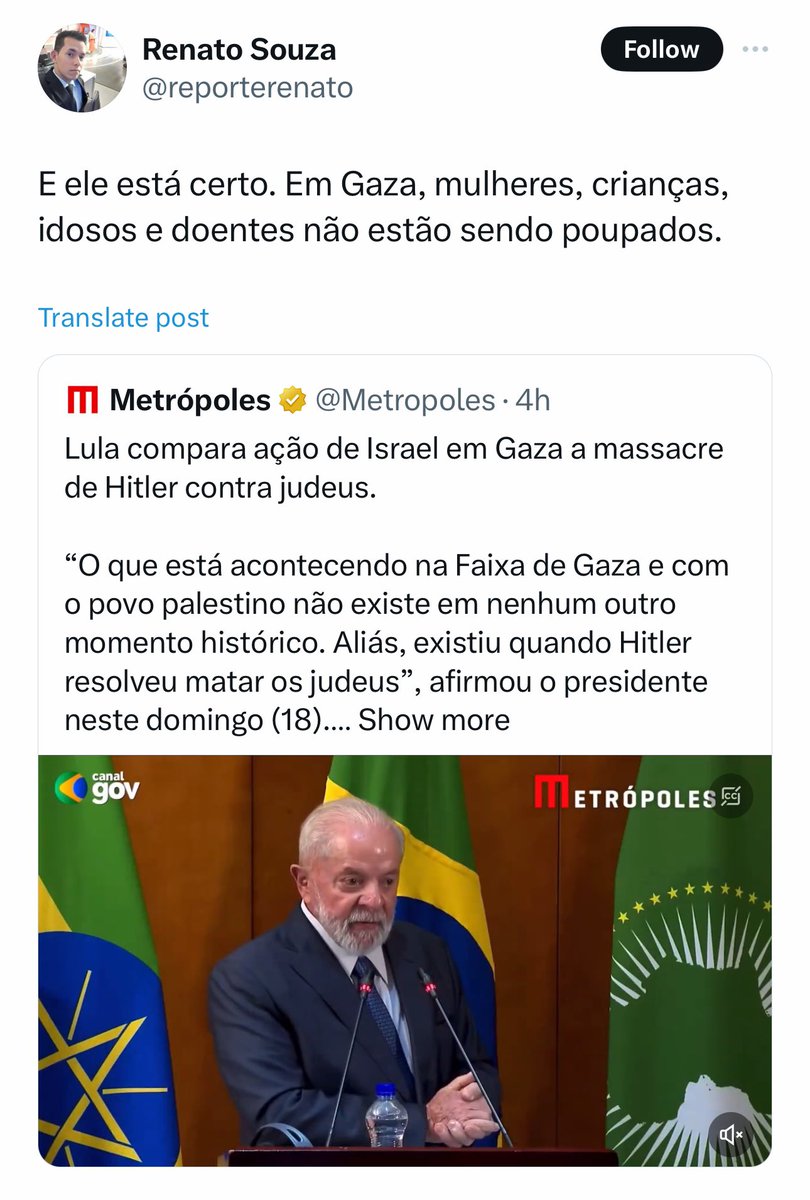 Repórter do <a href="/correio/">Correio Braziliense</a> concorda com a fala do Lula.