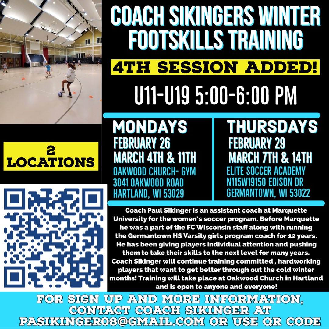 Excited to add another session at 2 separate locations!