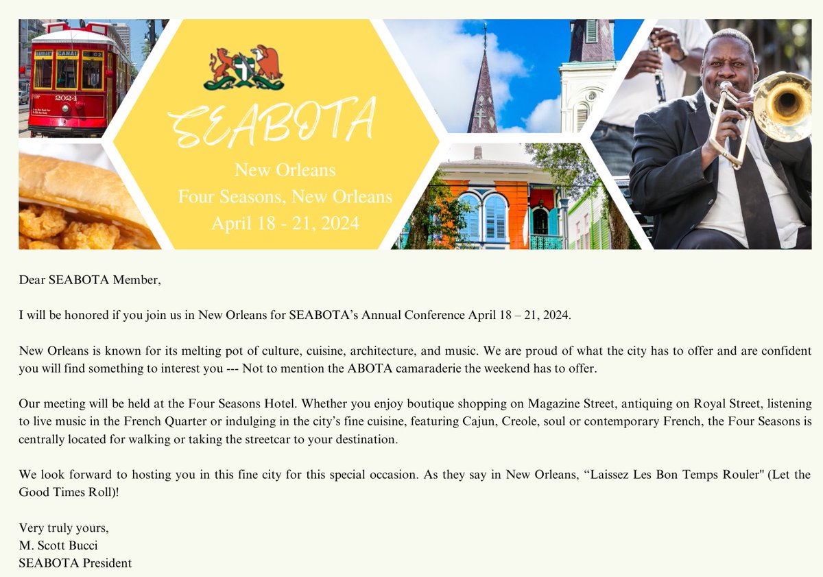 Registration for the 2024 SEABOTA  Annual Conference is open! seabota.org/new-page