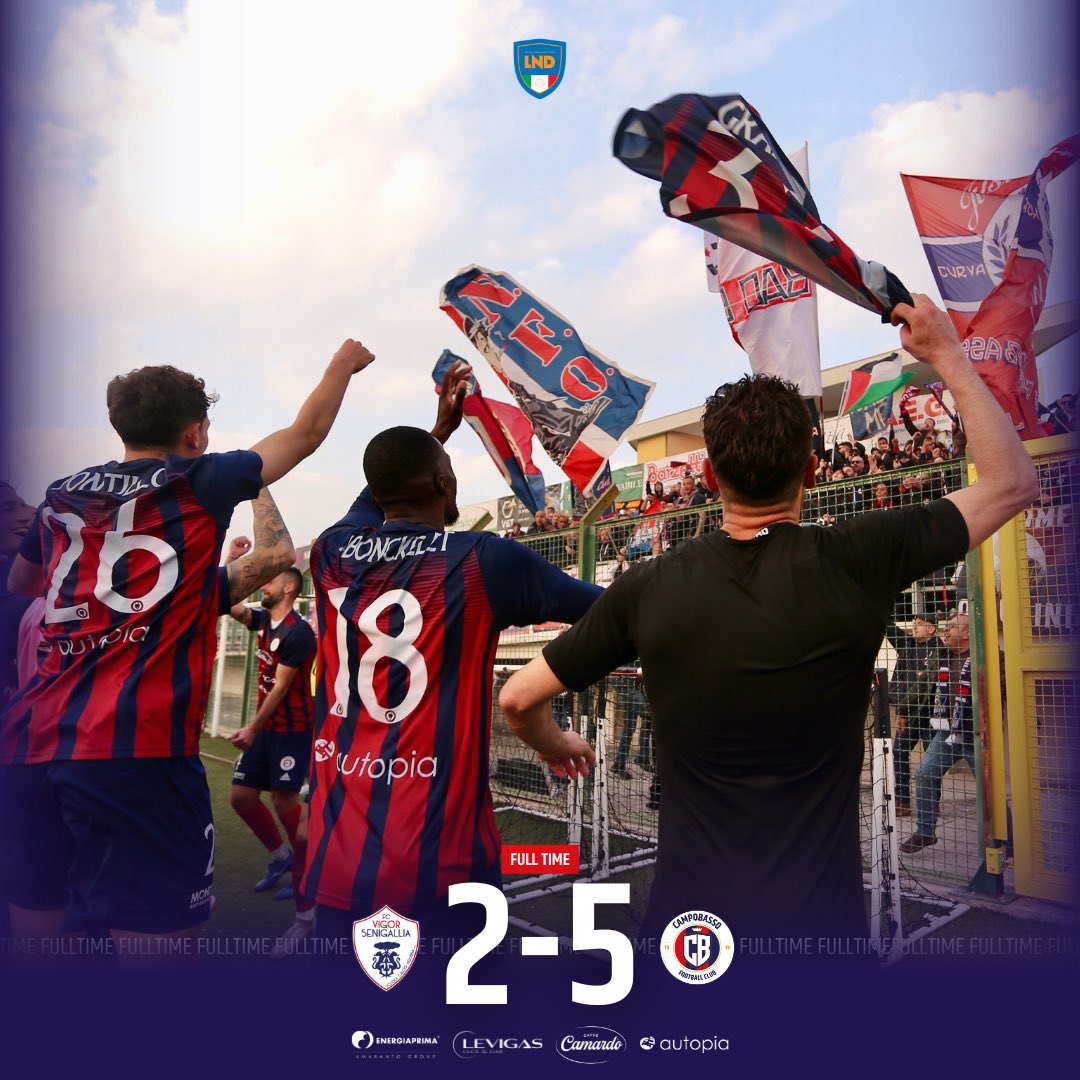 Campobasso1919's tweet photo. 🔴🔵FULL TIME
Scusate il ritardo!
#SENCAM 2-5 https://t.co/aEiXMB2RWk