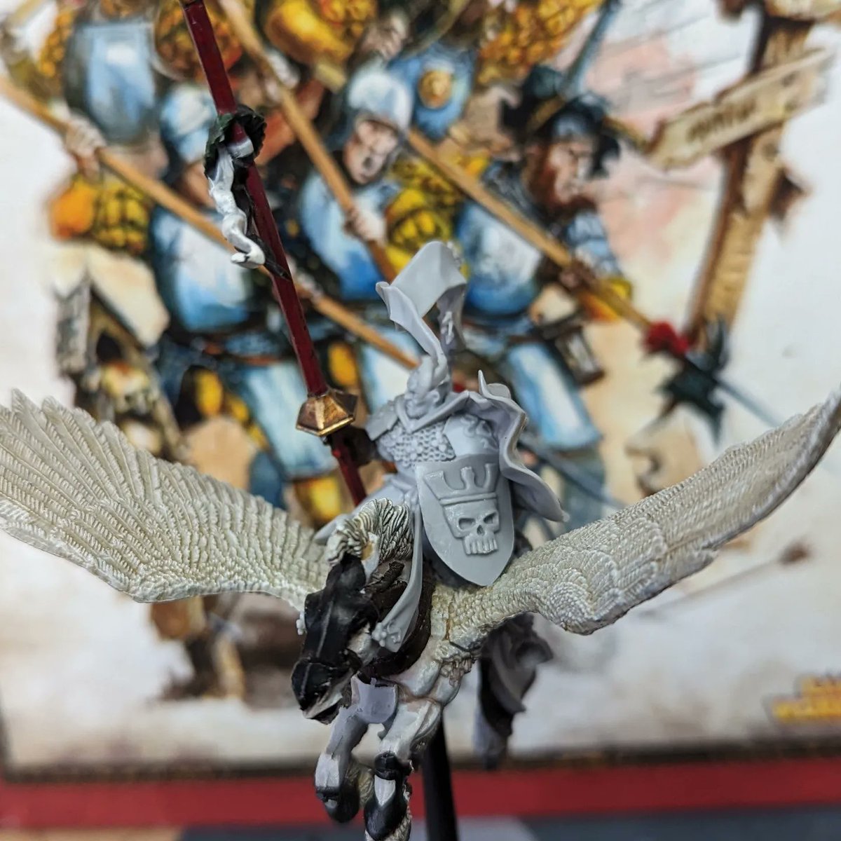 MikeAusCoyne's tweet photo. WIP Pegasus captain. Needs some greenstuff. But overall I'm chuffed :)
#wargaming #warhammer #warhammercommunity #warhammeroldworld #warhammerfantasy #warhammerfantasybattle #ageofsigmar #aos #warhammerempire #warhammertheoldworld #theoldworld #empire #statetroops #pegasus https://t.co/bAHqkmXmQN