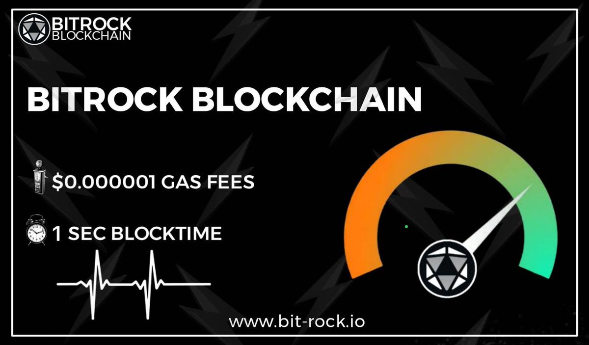 BitRockChain's tweet photo. With users looking for increasingly cheaper #Ethereum alternatives, the $BROCK chain sets itself apart from most other Ethereum side chains and L2's with its near-zero gas fees, 1 second block time, and highly utilitarian ecosystem. Utilities like our Coin Tool, #NFT Marketplace, stable coin, and upcoming multichain integration on @RockswapBROCK put #Bitrock in a great position within the side chain space.

#crypto #blockchain #btc #eth