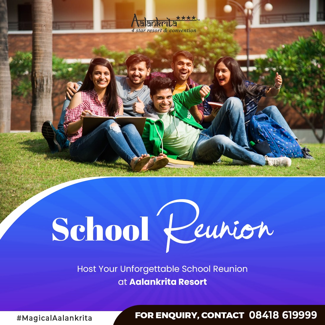Are you ready to turn your school reunion dreams into reality? Reconnect with old friends, reminisce about your favorite school memories, & create new ones to cherish for years to come, midst the serene ambiance of Aalankrita Resort!#SchoolReunion #NatureLovers #MemoriesMadeHere