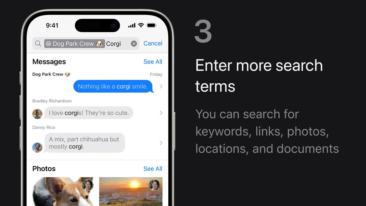 Looking for a photo, link, or text a friend sent you in Messages? You can use search filters to find it fast. Here’s how, in iOS 17.