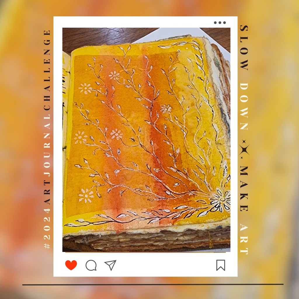 StudioLams's tweet photo. Sometimes the journal page is a little more simple. 
Watercolors and paint markers with painted sheer fabric. 

Follow me for more ideas and inspiration. 

SanctusArtGallery 
@sanctusartgallery 

##2024artjournalchallenge #mixedmedia #artistofinstagram #… https://t.co/fZmYegEczR https://t.co/Xi1opsPbRt
