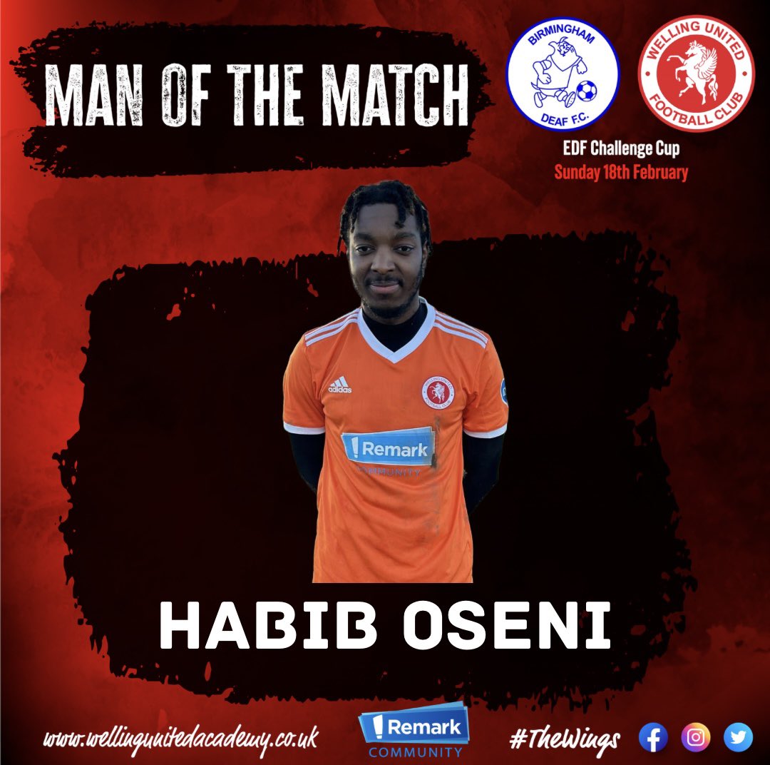 Well done Habib for getting the MOTM award for his outstanding performance in the middle of the pitch! 
#WingsFamily
#WeAreWings
#AllInThisTogether
#WellingUnited
#WUDFC