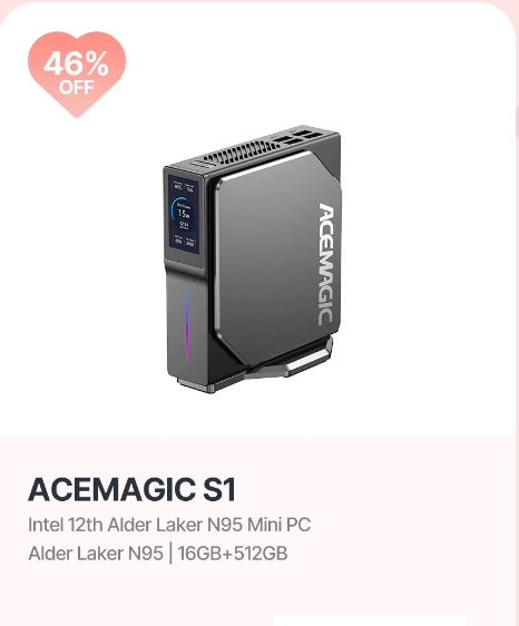 iplazathai's tweet image. #ACEMAGICPC
ACEMAGIC S1 Intel 12th Alder Laker N95 Mini PC

@Acemagic_MiniPC 
#loveacemagicpc