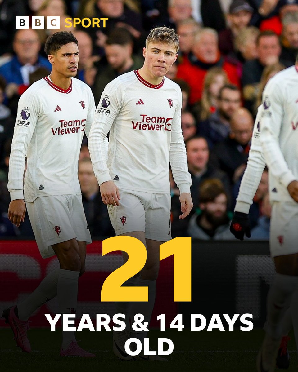 BBCMOTD's tweet photo. Rasmus Hojlund becomes the youngest ever player to score in six goals in a row in the Premier League!  

#BBCFootball #LUTMUN https://t.co/MytoSUzdbN