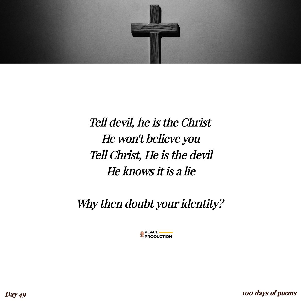 PeaceProductio3's tweet photo. Day 49 of 100 days of poems

#creativewriting #writing #WritingCommunity #creativity #Creative #storytelling #story #storytimethreads #poetrylovers #poetrybookreview #poetryofig #poetrygram #AuthorsOfTwitter #authors #poetsandwritersfeature 
 #poemsdaily #poemsof #peaceproduction https://t.co/Wke9MuNayD