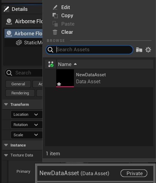 ItsFalconFo's tweet photo. #UEFNTip surely someone have said this before but anyway if you are trying to apply a custom material on a fortnite prefab, like floors and walls, etc... please don't do that by changing the material or the texture data of the prefab.

instead create a data asset type for building texture and then open it and lastly define the material you want to choose under "Override material" and then apply the data asset on the primary texture of the prefab.

if you do it the wrong way, the material will get reverted to the original one if the player destroyes any built structures that were on it.