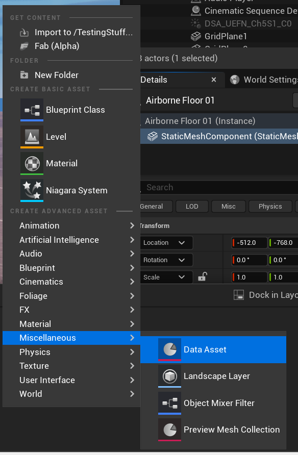 ItsFalconFo's tweet photo. #UEFNTip surely someone have said this before but anyway if you are trying to apply a custom material on a fortnite prefab, like floors and walls, etc... please don't do that by changing the material or the texture data of the prefab.

instead create a data asset type for building texture and then open it and lastly define the material you want to choose under "Override material" and then apply the data asset on the primary texture of the prefab.

if you do it the wrong way, the material will get reverted to the original one if the player destroyes any built structures that were on it.