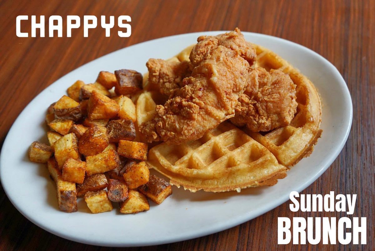 Sunday Brunch today 12pm-2pm - you know you want some Chicken & Waffles!!
#SundayBrunch #SundayFunday #chappyssocialhouse
#foodies #chickendinner