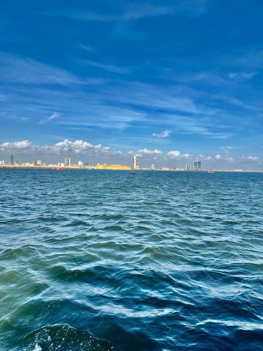 mdaudp's tweet photo. Amazing view of #Karachi city skyscrapers from deep Sea- Sindh, Pakistan. #SeaCruise 1/3 https://t.co/GzEoWJxZ9t