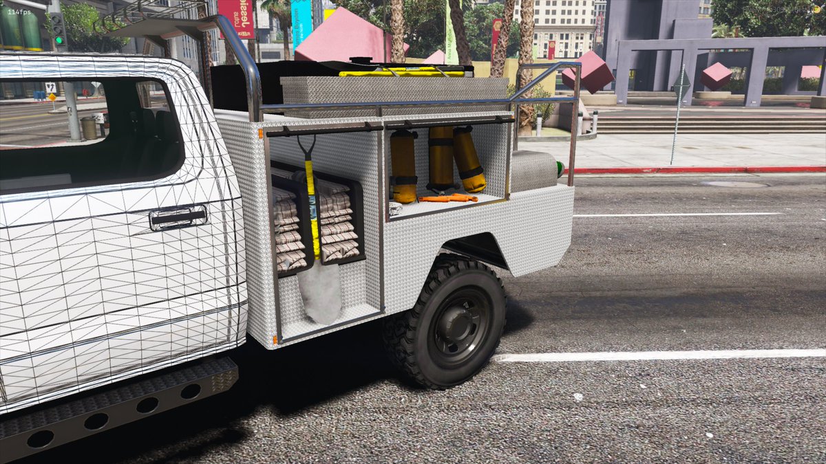 _l_kid_'s tweet photo. C'est vrai que je pense pas à partager mon travail ici, donc voici mon dernier bijou :
Sandstorm D205 Brush 4x4 🚒
Le véhicule tout terrain idéal pour les feux de forêt ! 🔥
Bientôt disponible publiquement 👀
#GTAV #GTAMODDING #GTARP https://t.co/u1x85N6zHM