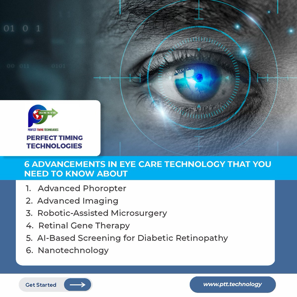 6 Advancements in Eye Care Technology That You Need to Know About
Read Here: healthtechzone.com/topics/healthc…

#TechnologyInHealthcare #HealthcareTechnology #HealthcareInnovations #EyeCareTechnology #PerfectTimingTechnology #PerfectTimingHolding