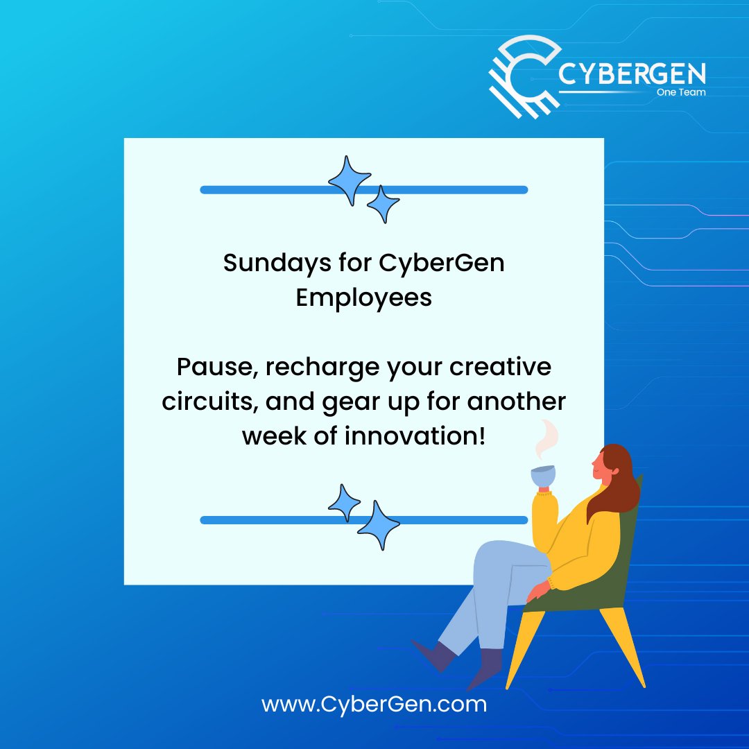 TheCyberGen's tweet photo. The long weekend is the recharging time of CyberGen employees. They take that well-deserved break and gear up for another week of innovation ahead.

#longweekend #innovation #CyberGen #welldeservedbreak https://t.co/6TMGIzYuAu