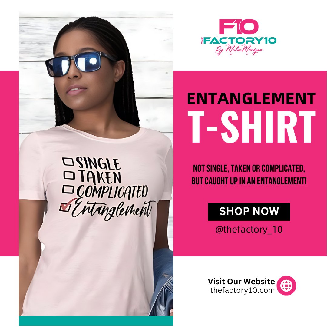 TheFactory_10's tweet photo. No labels, no drama, just entanglement. 💗
💁🏾♀️ That’s the motto of our latest T-shirt collection. Whether you’re single, taken, complicated, or somewhere in between, we’ve got you covered. ✨
Shop now! 😊
#thefactory10 https://t.co/d9SwjPGdtj