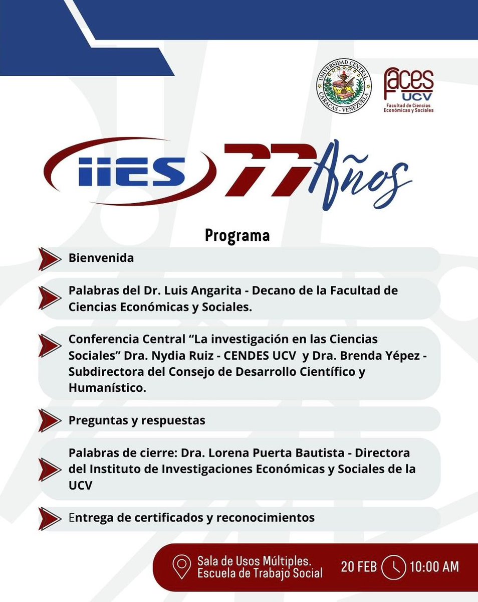 IIESUCV's tweet photo. #77AñosIIES https://t.co/5HNrHmLeIB