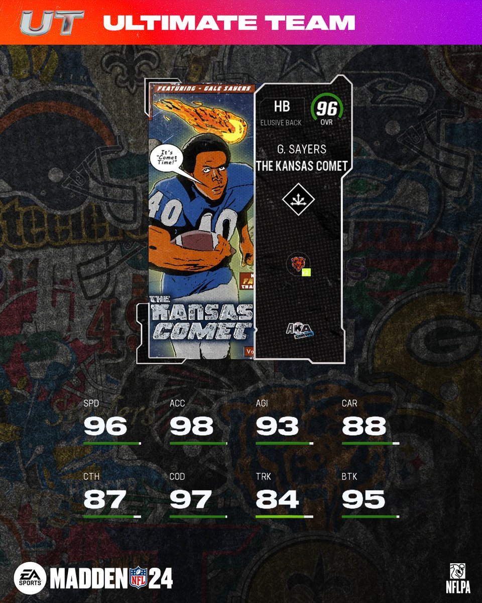 EASPORTS_MUT's tweet photo. ‣ Gale Sayers
⬨ 𝐀𝐊𝐀 𝐓𝐇𝐄 𝐊𝐀𝐍𝐒𝐀𝐒 𝐂𝐎𝐌𝐄𝐓

‣ Randall Cunningham
⬨ 𝐀𝐊𝐀 𝐓𝐇𝐄 𝐔𝐋𝐓𝐈𝐌𝐀𝐓𝐄 𝐖𝐄𝐀𝐏𝐎𝐍

‣ Ed Jones
⬨ 𝐀𝐊𝐀 𝐓𝐎𝐎 𝐓𝐀𝐋𝐋 𝐉𝐎𝐍𝐄𝐒

Dropping tomorrow #Madden24 https://t.co/IERDbU9rrq
