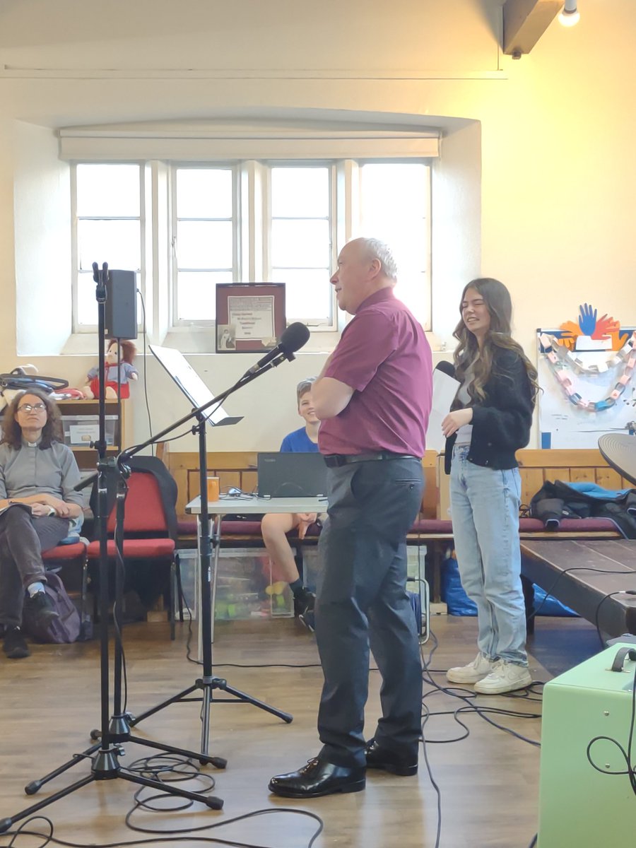 Not the best view but good to have <a href="/RPaulDavies/">Paul Davies</a> at Cafe church today. Youth group got to interview him including asking if he had save more souls as a bishop or RNLI crewman... <a href="/CofEGuildford/">Diocese of Guildford</a>