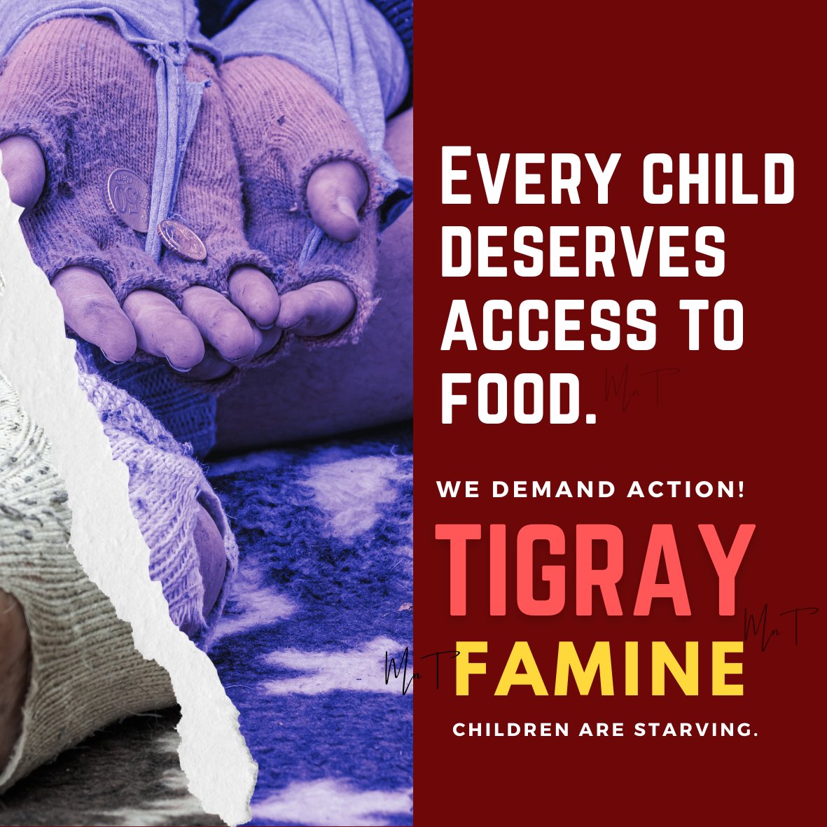 As we sit down to eat, let’s remember the children in #Tigray who are starving. @PowerUSAID and @WFP_Europe It’s time for action to stop & end this tragedy. 
#TigrayFamine #Aid4Tigray #AUSummit   @eu_eeas @MikeHammerUSA @UNICEF 
@WFP @POTUS @UNICEFEthiopia