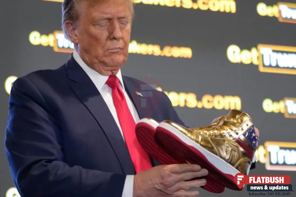 Former President Donald Trump launched a sneaker line a day after he and his companies were ordered by a judge to pay nearly $355 million in his New York civil fraud trial.

The former president unveiled “Trump Sneakers” at Sneaker Con in Philadelphia. He placed a pair of gold