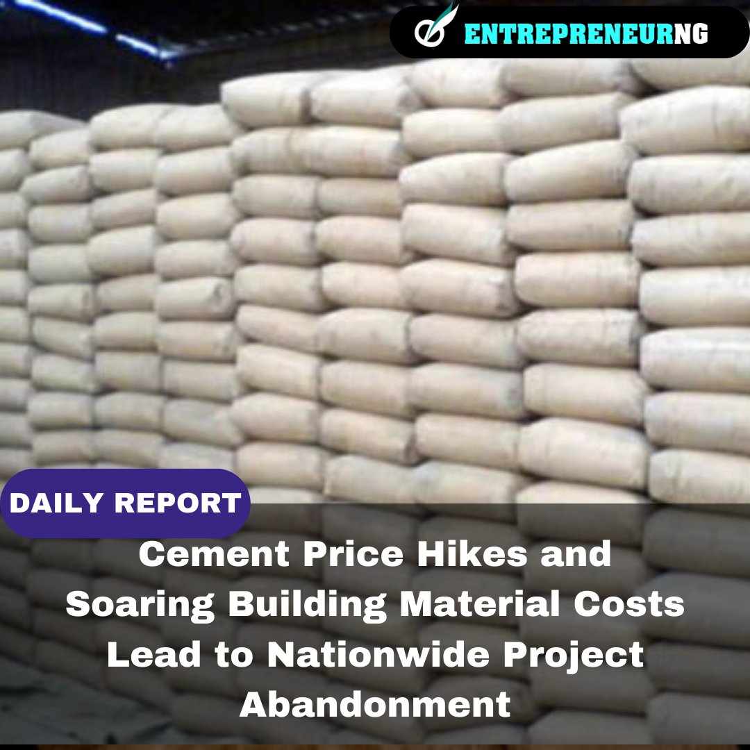 Rising cement prices and soaring building material costs are crippling Nigeria's real estate sector, leading to nationwide project abandonment.
.
Developers are grappling with losses and struggling to meet deadlines...entrepreneurng.com/cement-price-h…

#ConstructionCosts #RealEstateCrisis