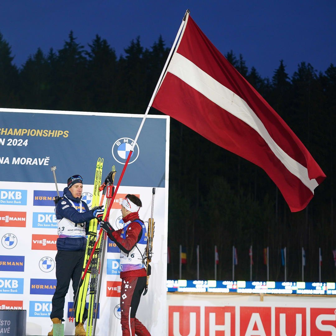 "When you go to the podium, how big a flag do you want?"
<a href="/Rastorgujevs/">Andrejs Rastorgujevs</a>: "Yes" 🇱🇻🥳

📷Thibaut/IBU #biathlon #NMNM24