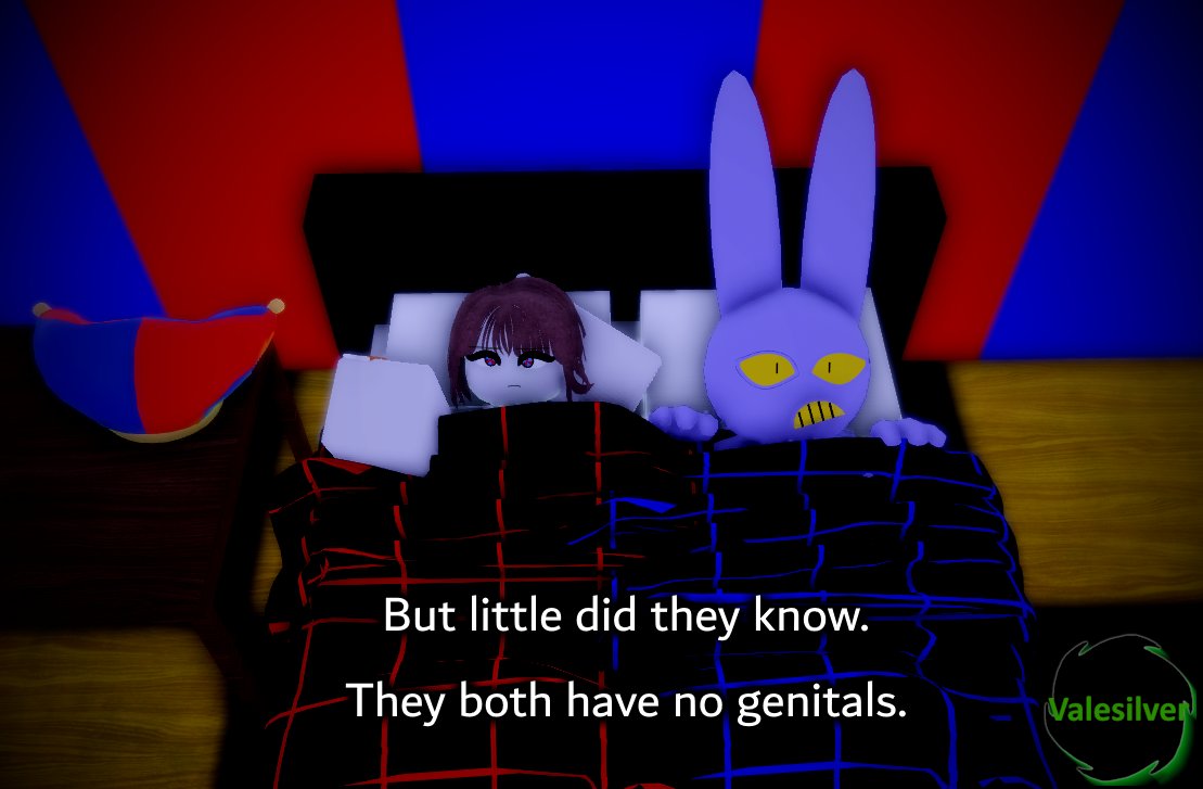 SFWValesilver's tweet photo. "After a mundane adventuring with Caine, Jax and Pomni were a bit exhausted but Jax takes everything serious on levels. Little did he know soon, he doesn't have any advantages."
#rr34 #robloxSFW #amazingdigitalcircus
(2/18/2024) https://t.co/6hVmwjQTU6